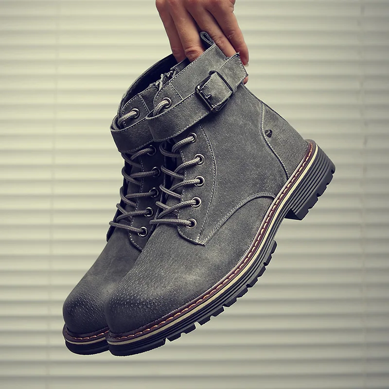 Autumn Martin Boots Men's Desert Tooling Shoes Short Korean Version Of The Trend Wild High-top Retro Leather | Обувь