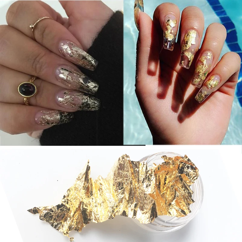Золотая фольга для дизайна ногтей мраморная фольга|foil nail art|nail goldfoil for nails |