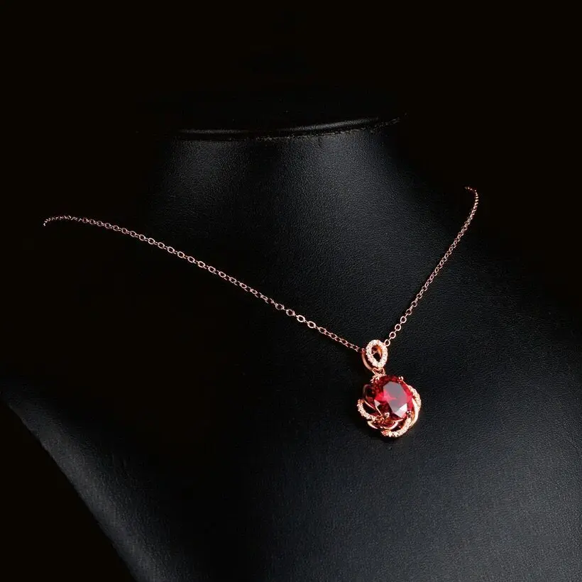 MxGxFam большой кулон с красным цирконием ожерелье модные ювелирные изделия для