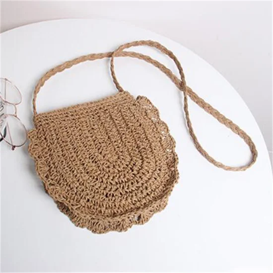 Style 4-Khaki Соломенные сумки, женская летняя сумка из ротанга, ручная работа, Тканые Пляжные Сумки-тоут, сумка через плечо, богемная сумка для девушек, сумка для путешествий - Цвет: Style 4-Khaki