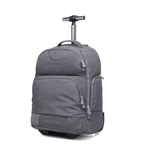 gray KLQDZMS 18 дюймов мужские и женские деловые дорожные сумки на колесиках дорожные рюкзаки с чемодан на колесиках нейлоновые сумки на колесиках - Цвет: gray