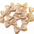 Бант из джутовой мешковины, 10 шт., винтажное свадебное украшение, кружево, скрапбукинг, кружевной бант для волос, ремесло аксессуар для шляпы