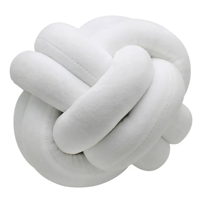 White ball cushion 200 см длина Детская кровать бампер чистый цвет плетение плюшевый ребенок защита для кроватки для новорожденных украшения детской комнаты - Цвет: White ball cushion