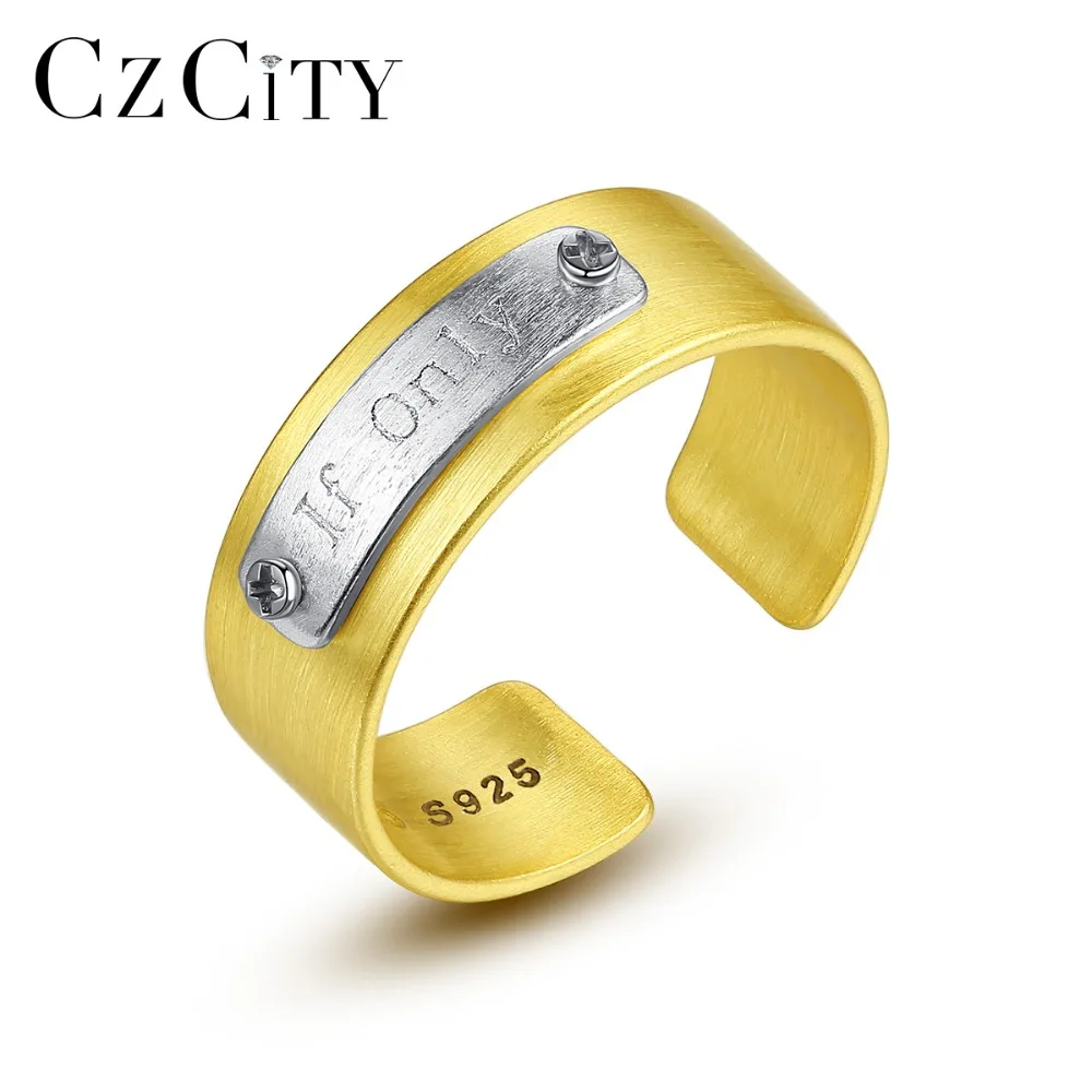 CZCITY 100% 925 пробы серебра в том случае если только открытое письмо кольца для