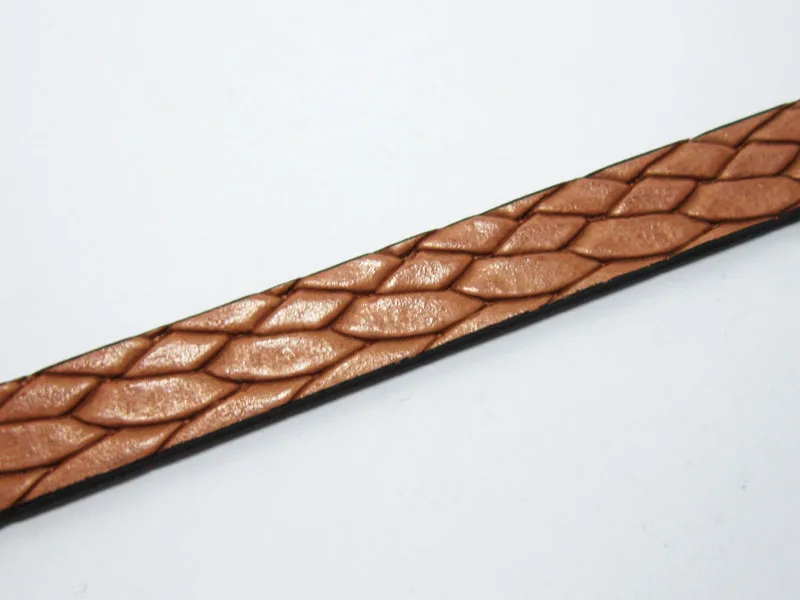 Кожаный шнур 10 мм из искусственного персикового плетеного кружева 10x2 кожаные