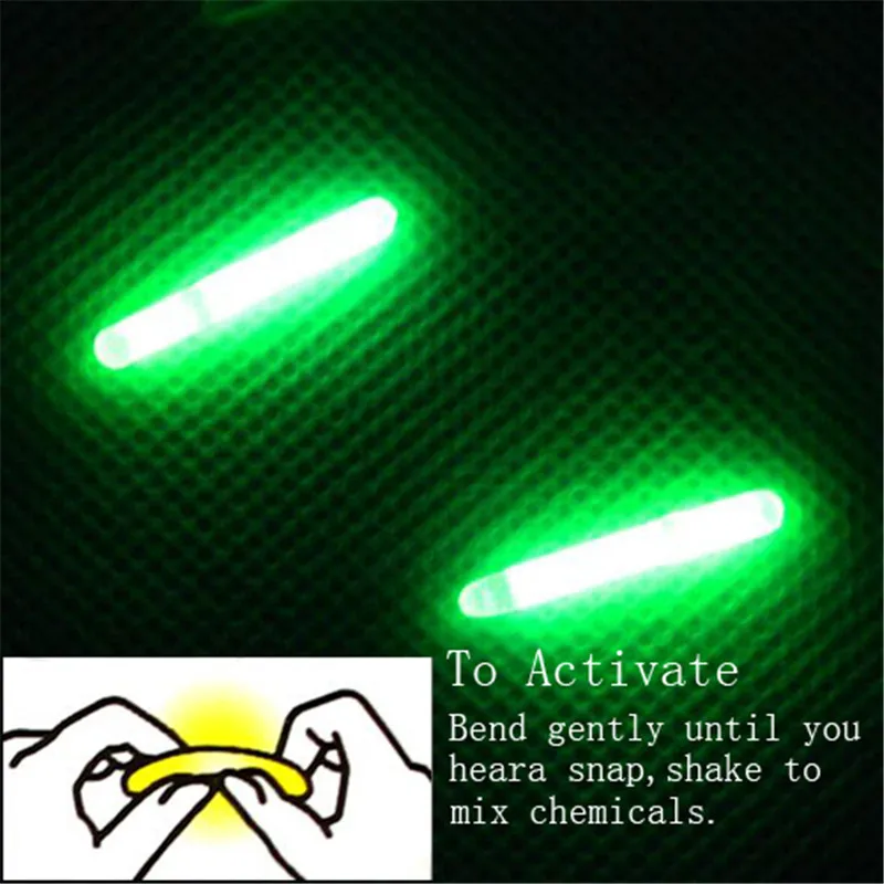 

Universal 50Pcs 4.5*37mm Fishing Float Fluorescent Light stick Light Night Float Rod Lights Dark Glow Stick In US