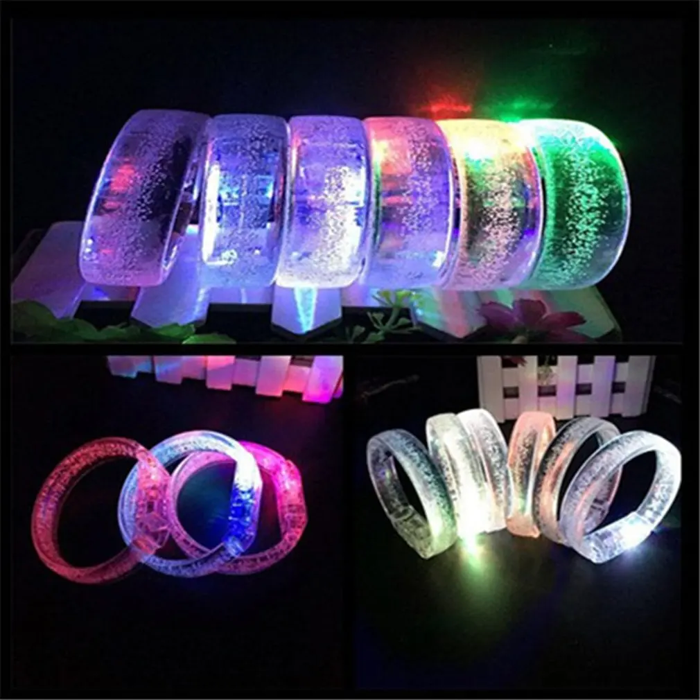 1pcs LED Flash Bracelet Colorful Light Up Bubble Bracelets Party Favors Light-Up Acrylic Bracelet LED Flashing Wristband