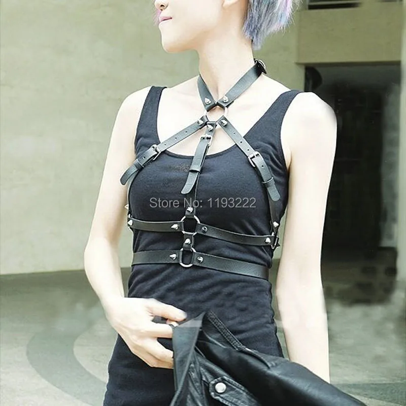 Панк готический косплей 100% ручная работа кожаный женский жгут шипы чокер Холтер