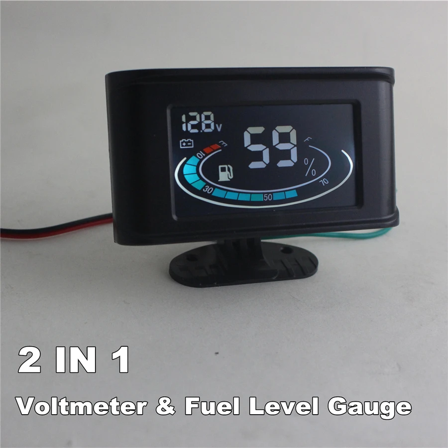 2IN1 метр 12 v/24 v ЖК-дисплей цифровой грузовиков автомобильный Вольтметр+ датчик уровня топлива Напряжение датчик Универсальный