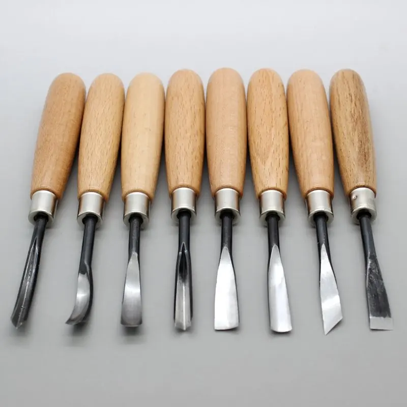 NUOVO 8 Pz/set Picchio Strumenti di Intaglio del Legno Chip Dettaglio Scalpello set di strumenti da Falegname, coltello da intaglio del legno