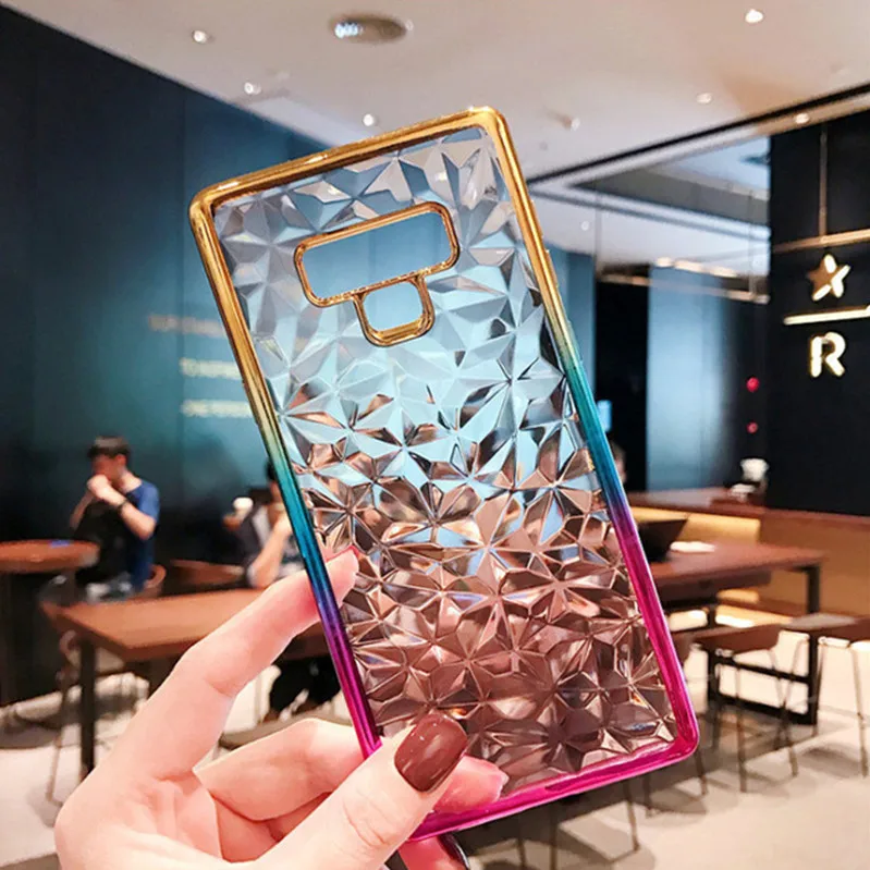 Ромбовидный узор градиент Edge чехол для samsung Galaxy Note 9 S9 S8 S10 плюс A50 A70 J7 Pro A5 2017 J5 Prime J3