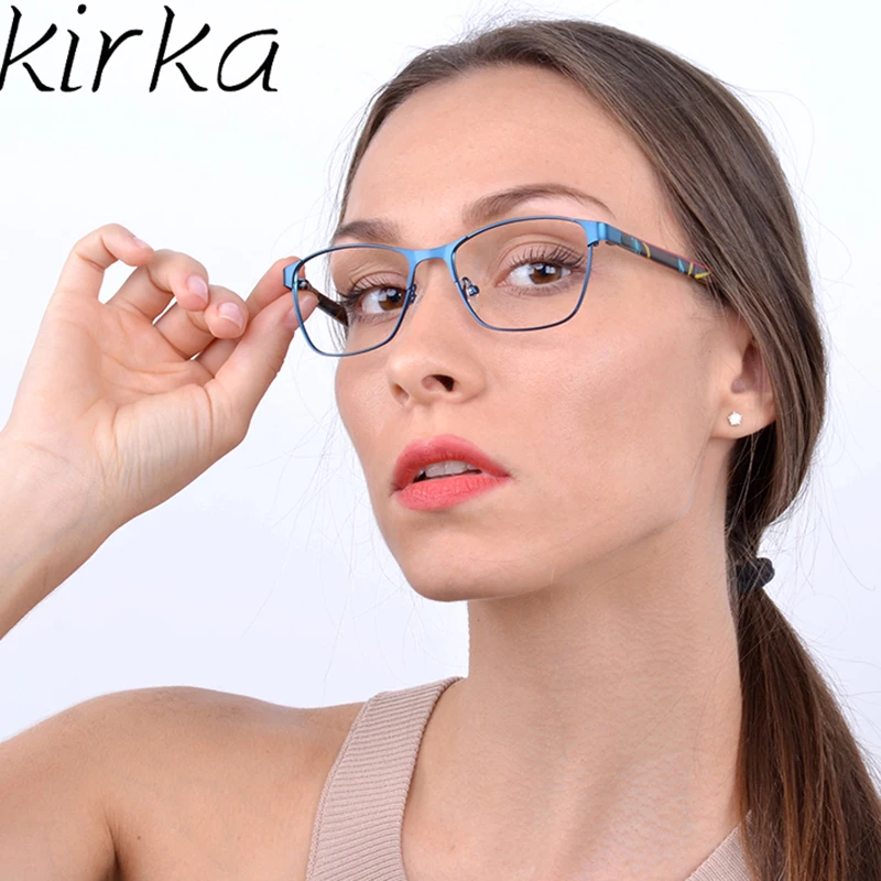 

Kirka Women Optical Glasses Frame Spectacle Glasses Metal Eyeglasses Computer Reading Glasses Eyewear Goggles for Female