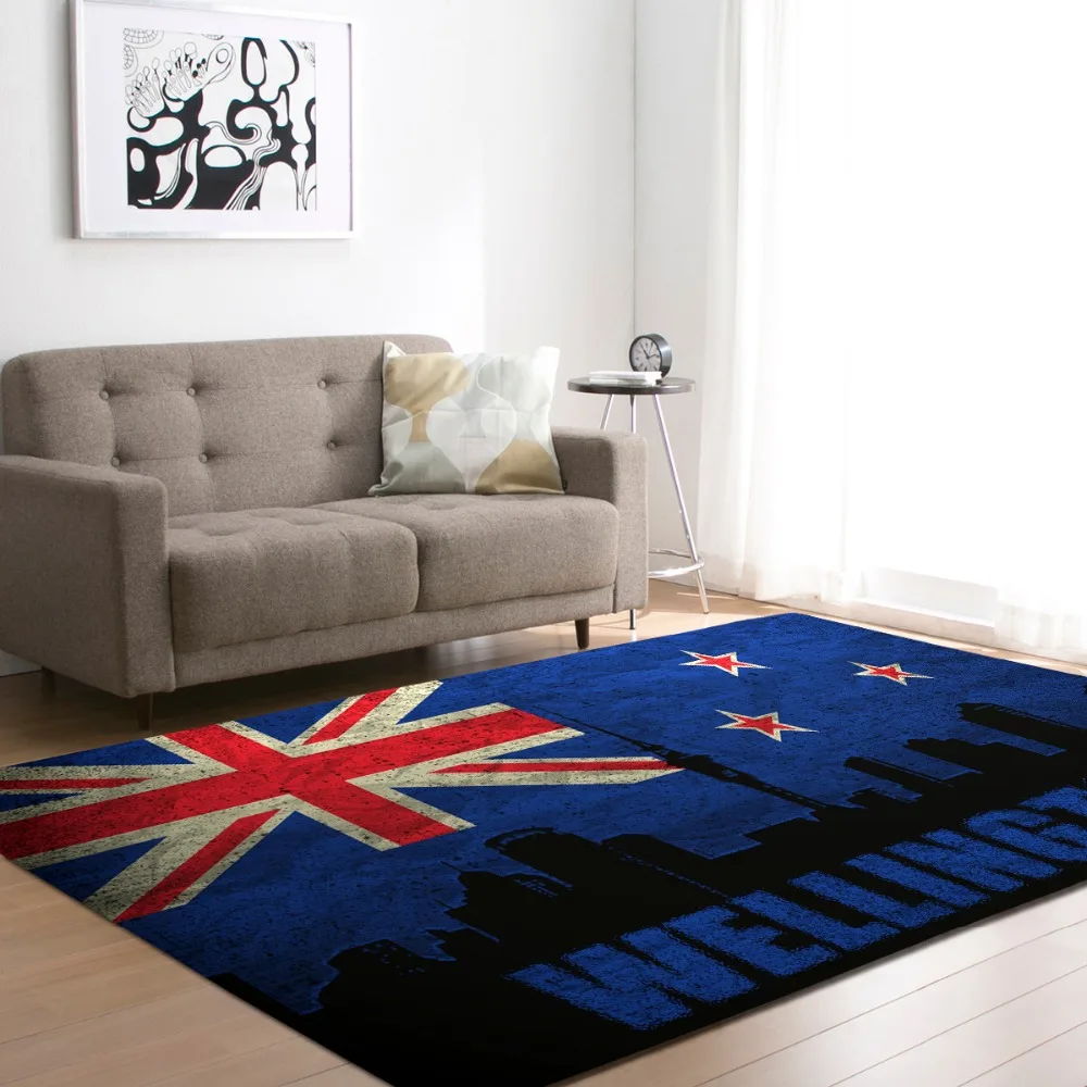 

Nordic Style Living Room Carpets Soft Flannel National Flag Tea Table Area Rugs Kids Crawling Play Mat Rugs Large Rug and Carpet