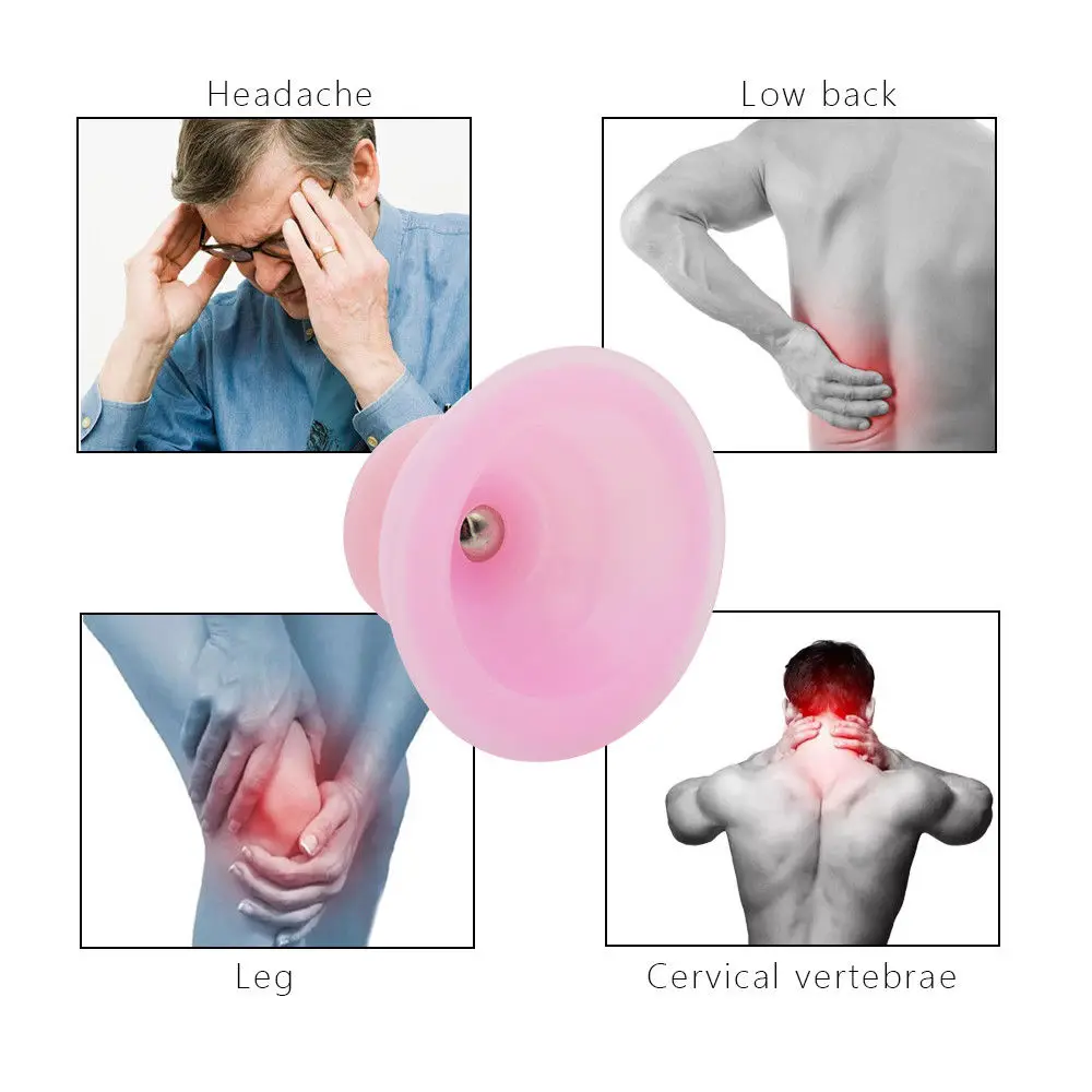 

2PCS Vacuum Anti Cellulite Massager Silicone Massage Cup Set Pink With Bag