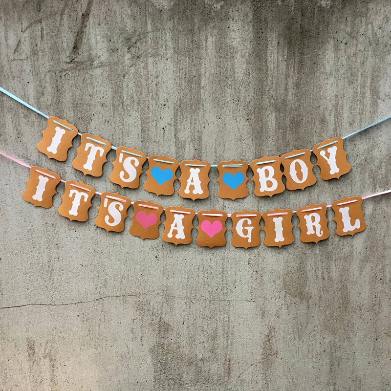 Baby Shower вечерние праздничные баннеры бирка для мальчиков и девочек розового