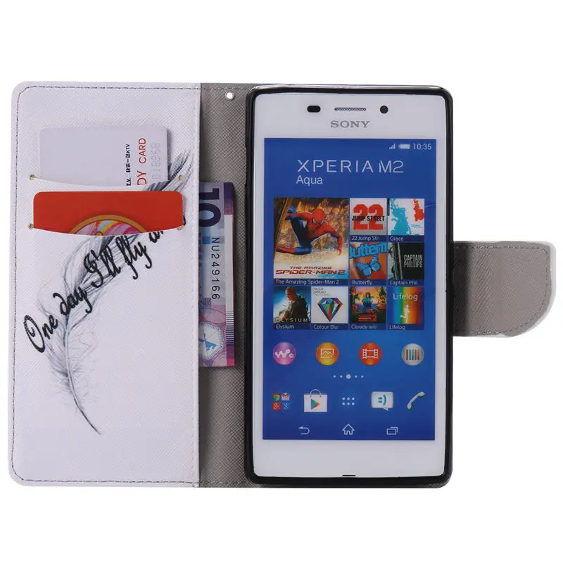 Флип раскладный Кожаный чехол Чехол для sony Xperia M2 S50h/M2 двойной D2302/Xperia Aqua D2403 D2406 с