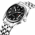 Модные мужские часы с календарем 30 м, водонепроницаемые спортивные мужские часы, высококачественные мужские наручные часы с ремешком из нержавеющей стали, Роскошный топ