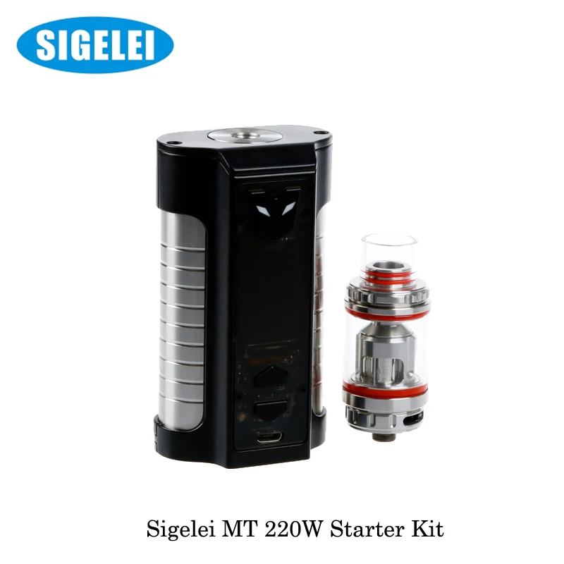 Новое поступление 220 Вт оригинальный Sigelei MT TC Starter Kit с Revolvr бак 4 0 мл работает на 2
