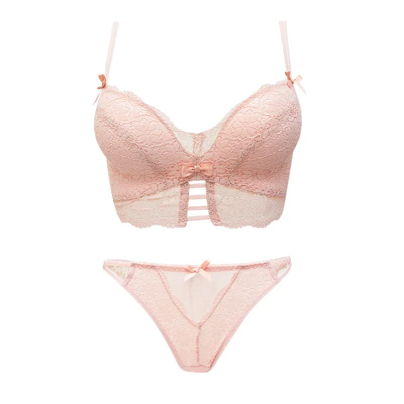 

Women Push Up Bra Set Comfortable Cotton Underwear Sexy Lace Embroidery Wire Free Bralette and Panties A B Cup Bras Lingerie