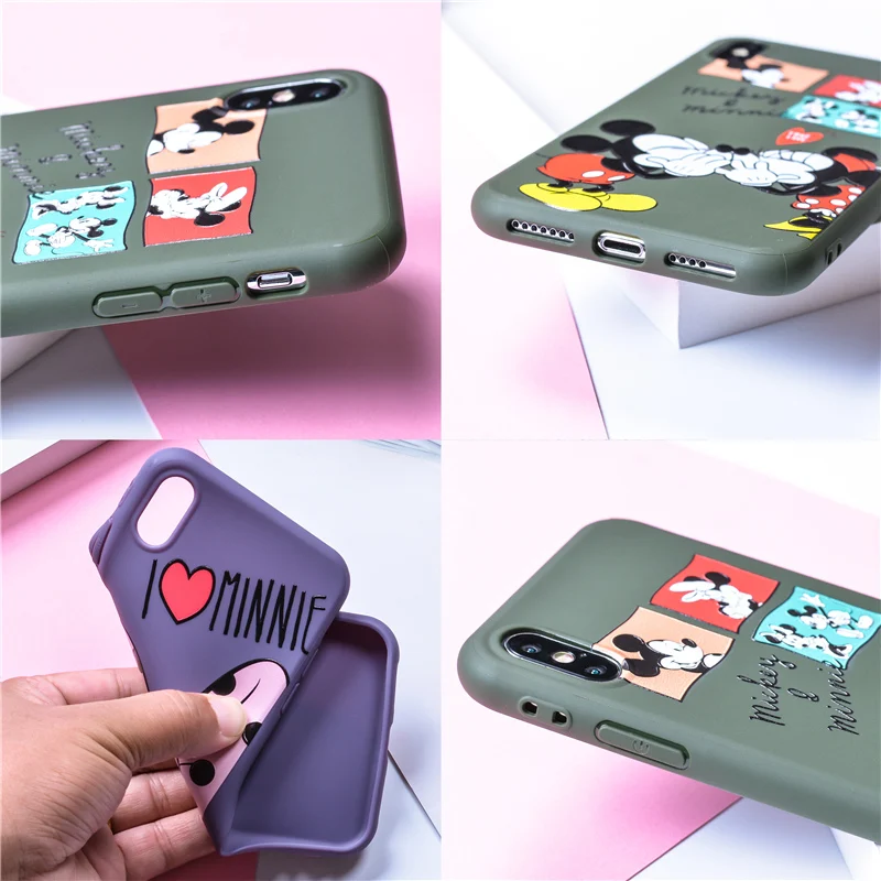 2018 Микки и Минни Маус для iPhone X Case резины с Винни-пухом м/ф Винни-Пуха чехол Xs Max Xr