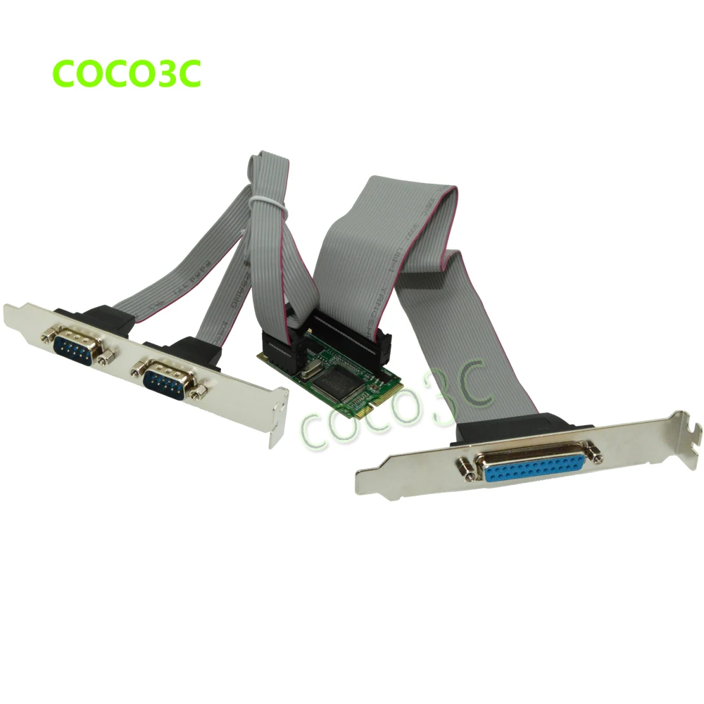 Mini PCIe 2 Serial + 1 параллельная плата контроллера ввода/вывода mini PCI-express на порт RS232 com
