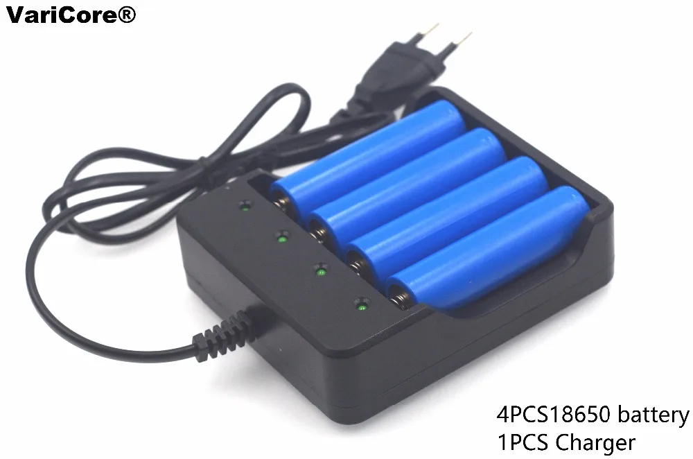 4 шт.. Новая батарея 18650 3 7 V 3000 mAh литий ионный аккумулятор + зарядное устройство для