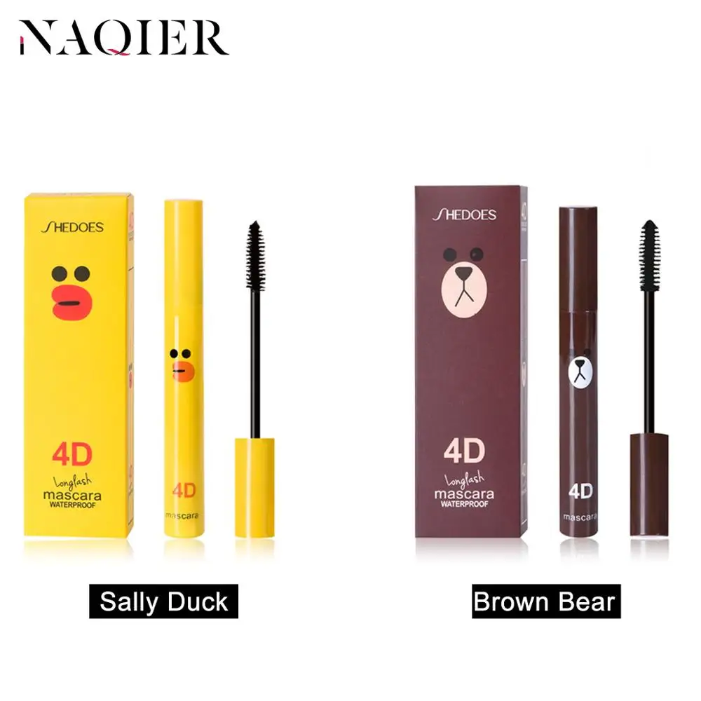 Модные милые 4D Волокно Тушь для ресниц Длинные черные Lash ресницы расширение Водонепроницаемый глаз Макияж