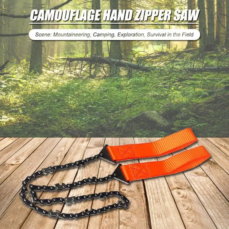 Outdoor Camping Orange Braided Handle Hand Zipper Saw Survival Equipment | Спорт и развлечения