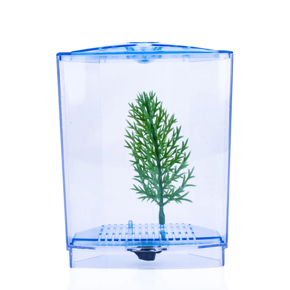 Мини-аквариум для аквариума Betta Box прозрачный светодиодный светильник Arcylic коробка для разведения рыбы двойной Гуппи инкубатор двухслойный - Цвет: 1grid
