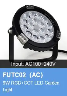 FUTC01 FUTC02 FUTC03 FUTC04 FUTC05 IP65 Водонепроницаемый 6 Вт 9 Вт 15 Вт 25 Вт RGB+ CCT светильник для газона AC 110 V-220 V DC24V открытый садовый светильник ing
