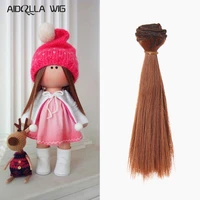 1 pcs 15cm wigs for bjd ye luoli sd diy doll high temperature wire fiber hair straight hair wigs russian handmade doll wig