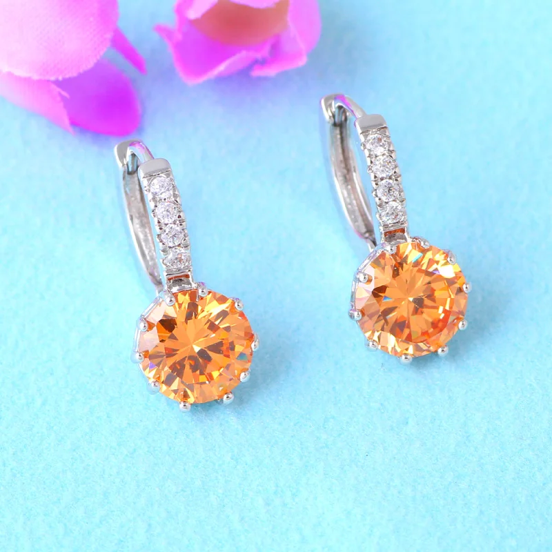 Женские серебряные украшения фантастические Morganote шампанское серьги-кольца с