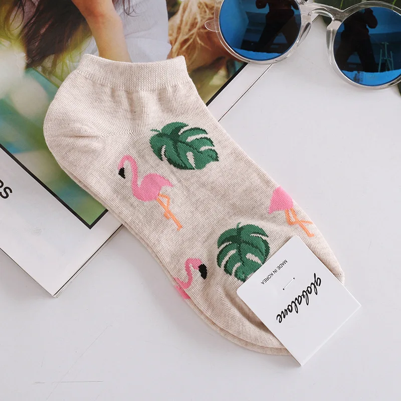 Забавные мягкие мода птица мультфильм Harajuku животных фламинго хлопковые носки