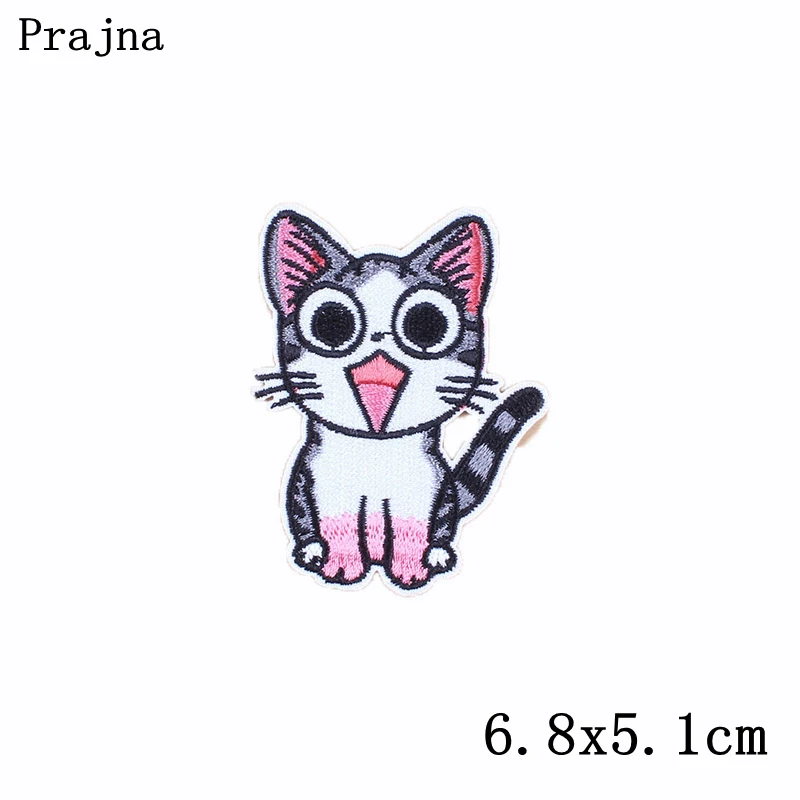 Prajna нашивка на руку с котом мультяшная швейные значки вышивка наклейки одежду