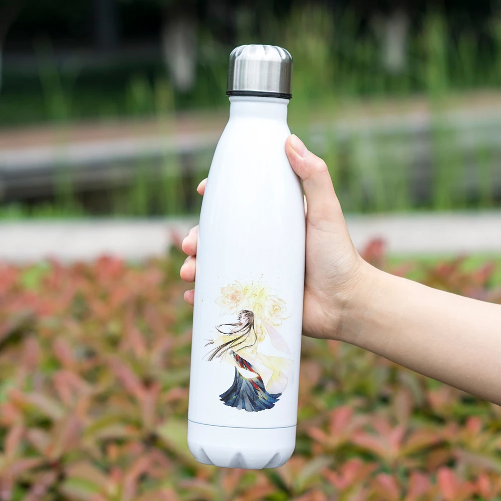 

Chinese Style Fairy Design Print Bottle Insulated Vacuum Flask 500ml Double Wall Stainless Steel Bottle with Cool Design