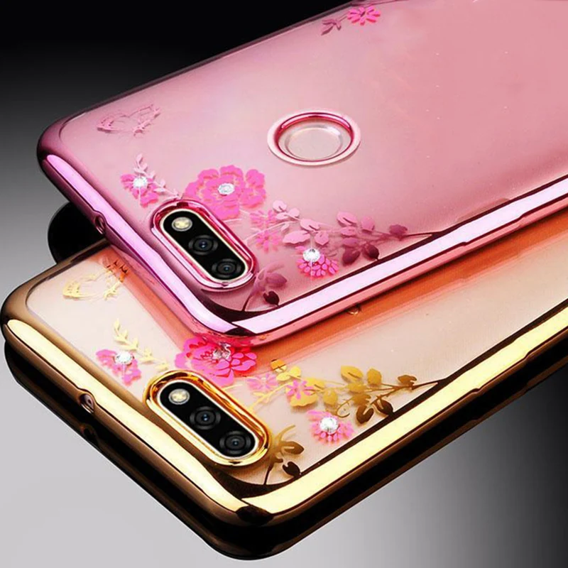 Чехол бампер с покрытием для huawei Honor 7x мягкий чехол из ТПУ силиконовый цветком