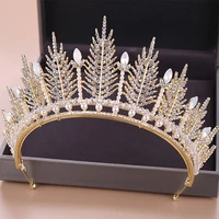 forseven goldsilver color rhinestone crystal handmade crown tiaras bridal women wedding headpiece hair jewelry accessories