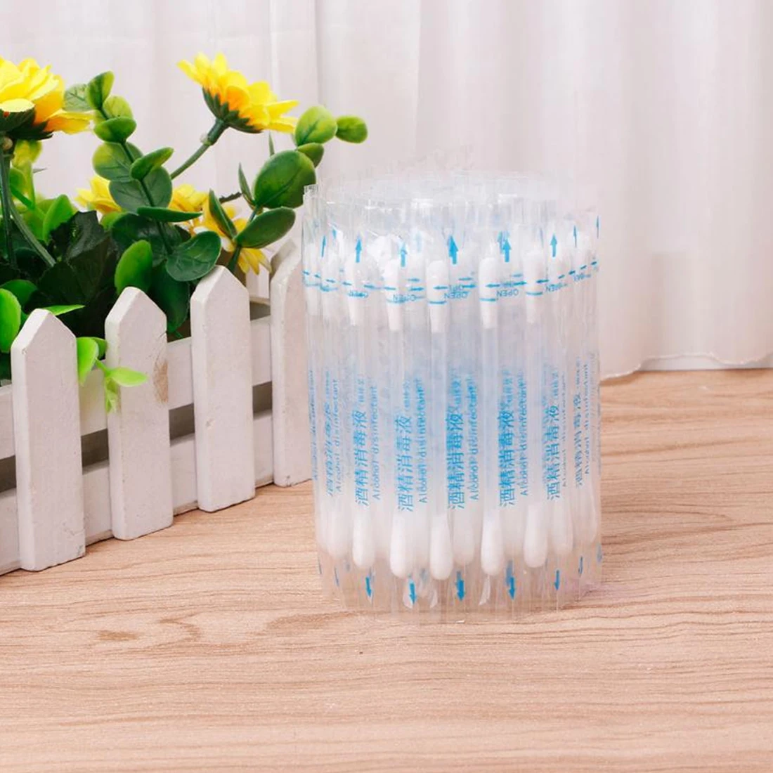 

White 10pcs Disposable 75% Medical Alcohol Stick Disinfected Cotton Swab Cleaning Care Aid Tools Kit Health Care Supplies