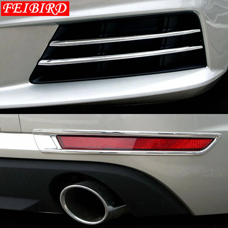 Fit For Audi A4 B9 2016 - 2019 ABS Bright Rear + Front Foglight Fog Lamp Lights Bezel Eyelid Eyebrow Decoration Frame Cover Trim |