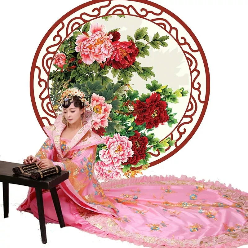 Дизайнерский китайский древняя Династия Тан королева фрахт костюм guzheng шоу одежда женская Hanfu китайская фотография