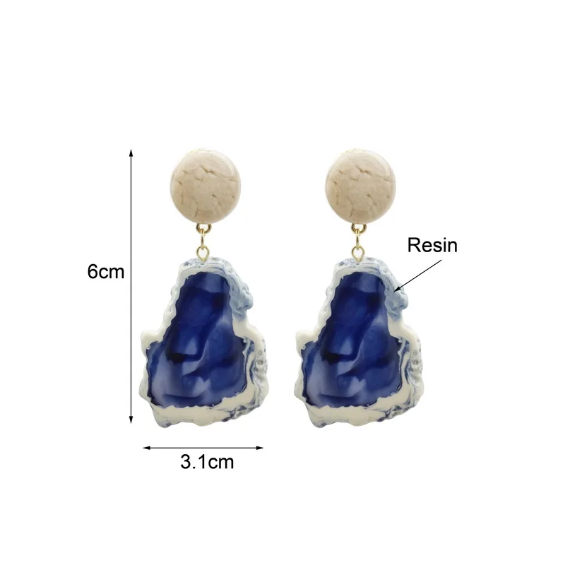 

F.J4Z New Designer Top Fashion Ethnic Resin Geometric Drop Earrings for Women Female Jewelry Accessories oorbellen voor vrouwen