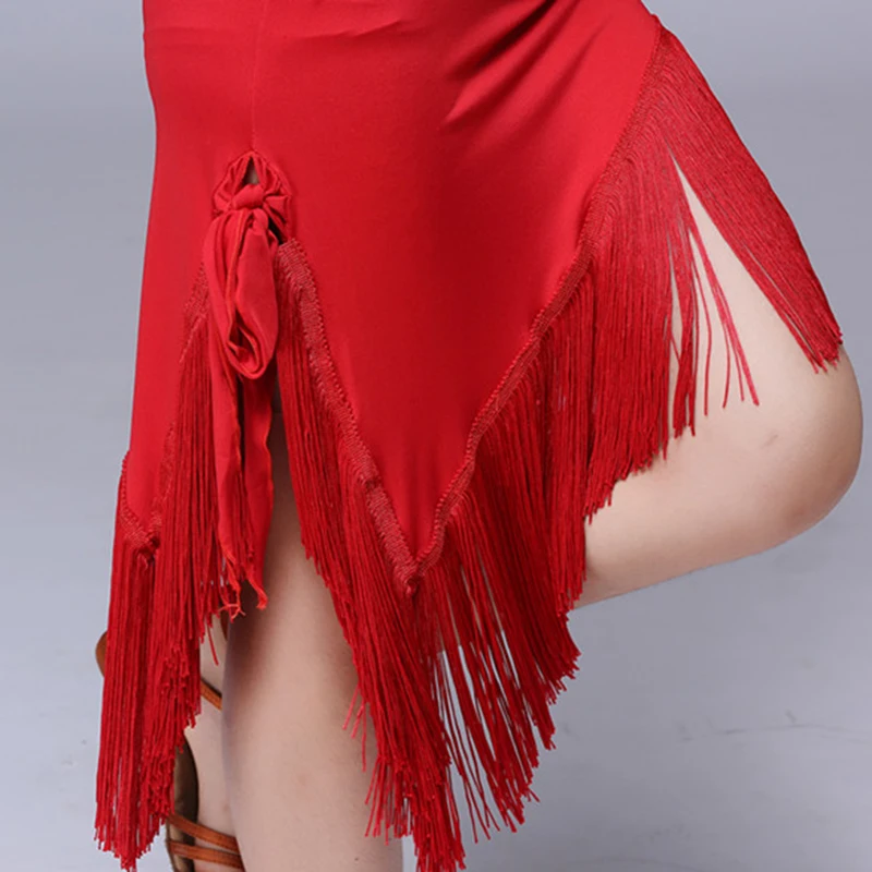 Девочки длинные рукава танцевальные топы + кисточка латинская юбка Дети Самба Танго Ча Фринж костюм 2 цвета кисточки на.