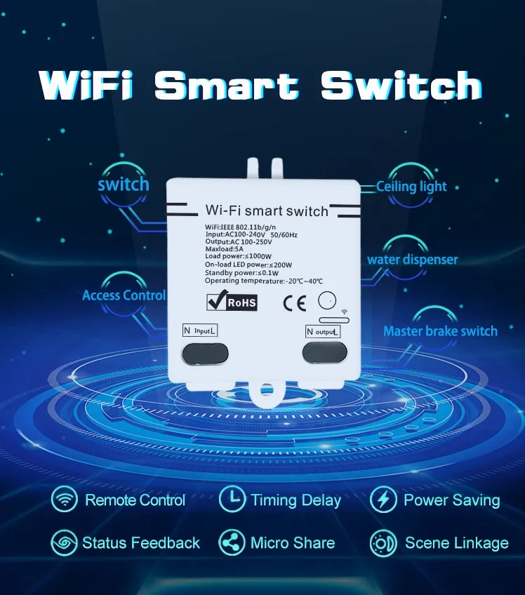 EWelink приложение умный дом Wifi переключатель маленький размер 1way беспроводной