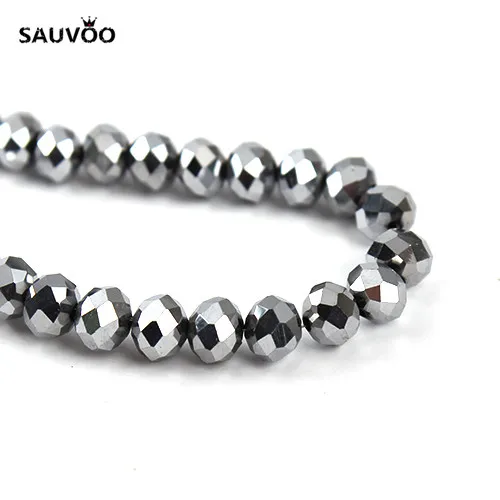 SAUVOO 2 нити серебряные золотые фиолетовые блестящие граненые стеклянные