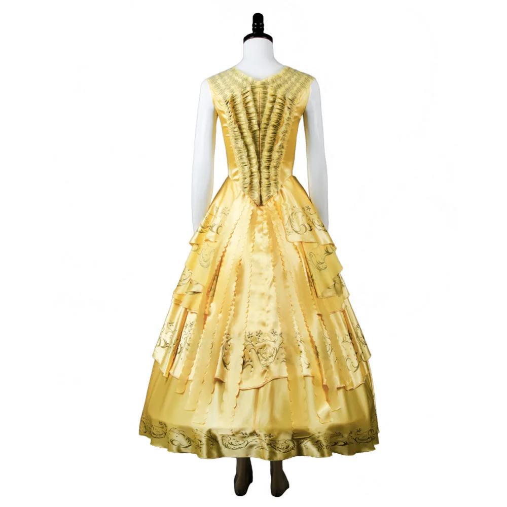 Красавица и Чудовище для взрослых 2017 фильм Белль Эмма желтый костюм косплей