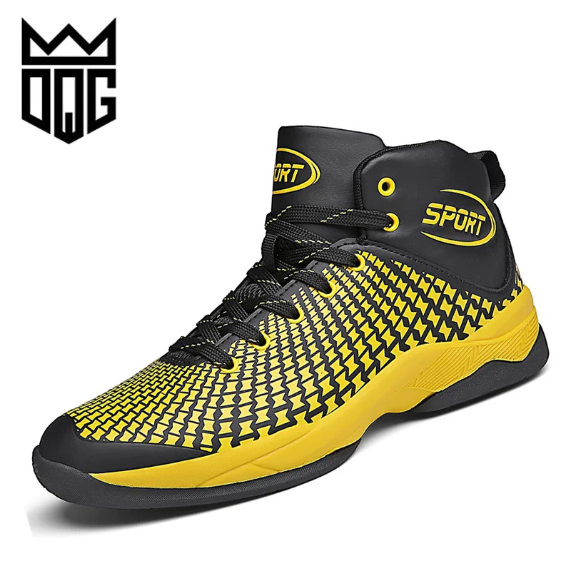 DQG Men Basketball Shoes Breathable Outdoor Anti-skid High Top Leather Sports Gym Athletic Training Sneakers | Спорт и развлечения