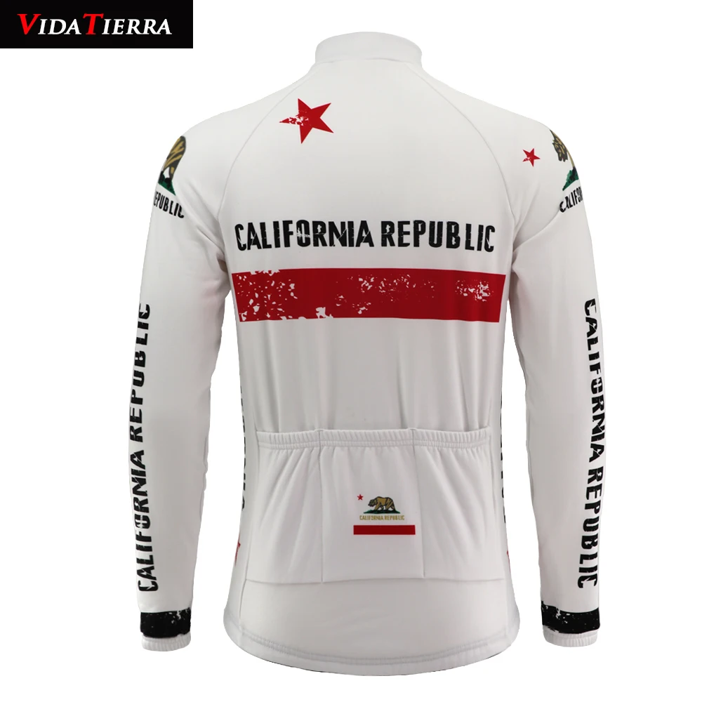 2019 VIDATIERRA men cycling jersey california republic flag team bike wear 2 styles classic winter fleece summer no cool | Спорт и