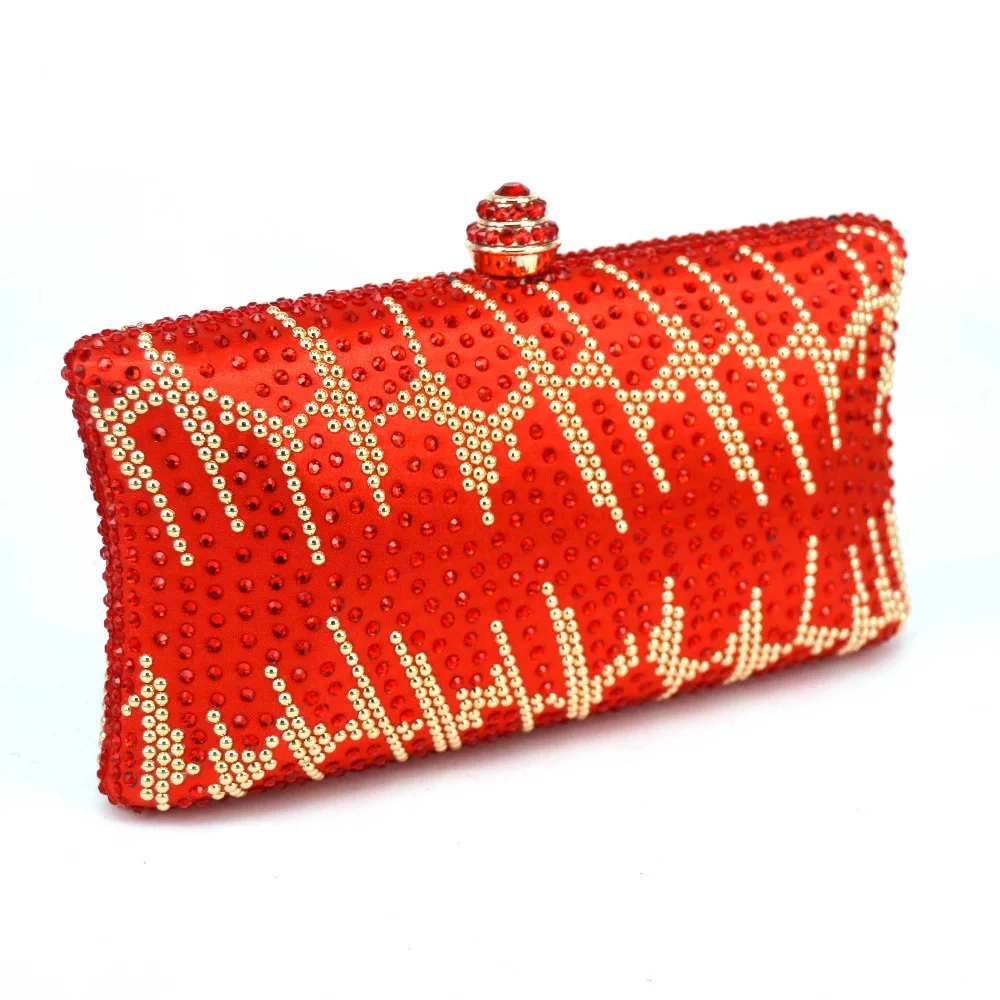 Красный недорогой клатч с кристаллами женский модный кошелек бриллиантами для