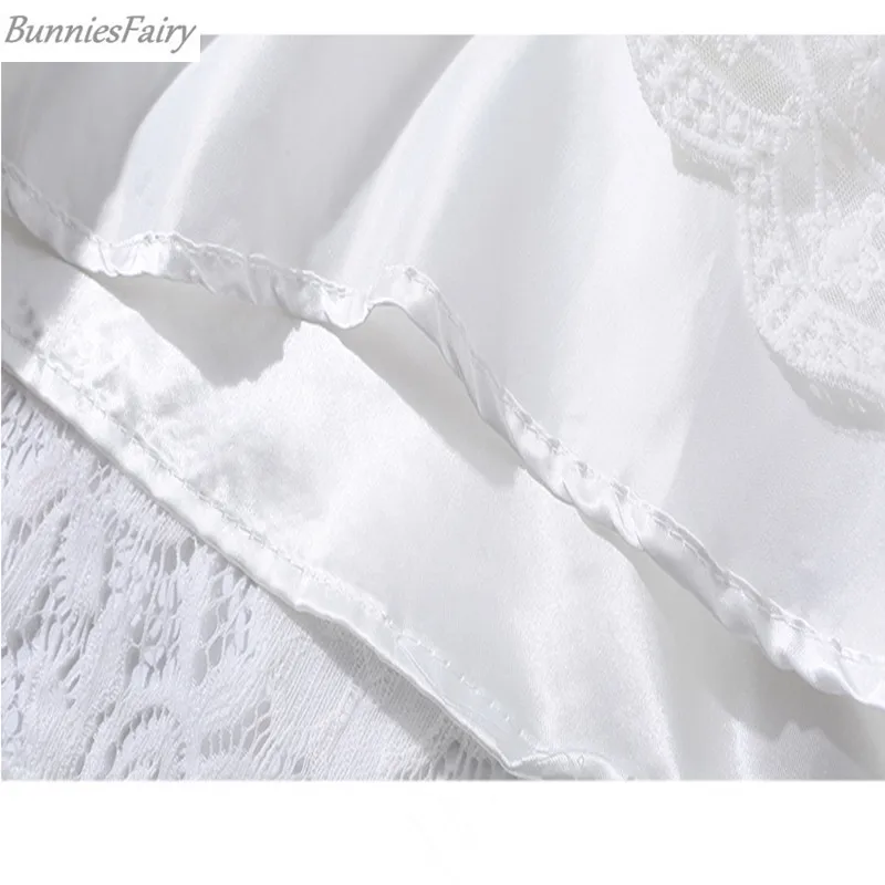 BunniesFairy 2018 осеннее Новое Женское богемное Бохо элегантное белое кружевное Макси