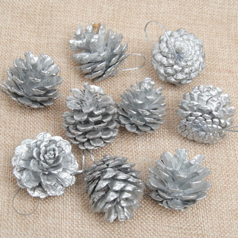 9 шт 4 см Pinecone Рождественская елка подвесное украшение сосновые шишки безделушка